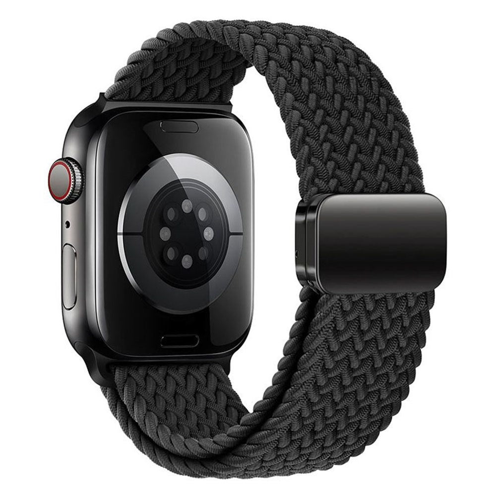 Apple Watch (38/40/SE/41/42mm) Lippa Nylon Strap with Magnetic Lock - Black