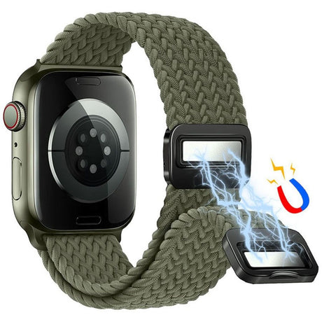 Apple Watch (38/40/SE/41/42mm) Lippa Nylon Strap with Magnetic Lock - Green