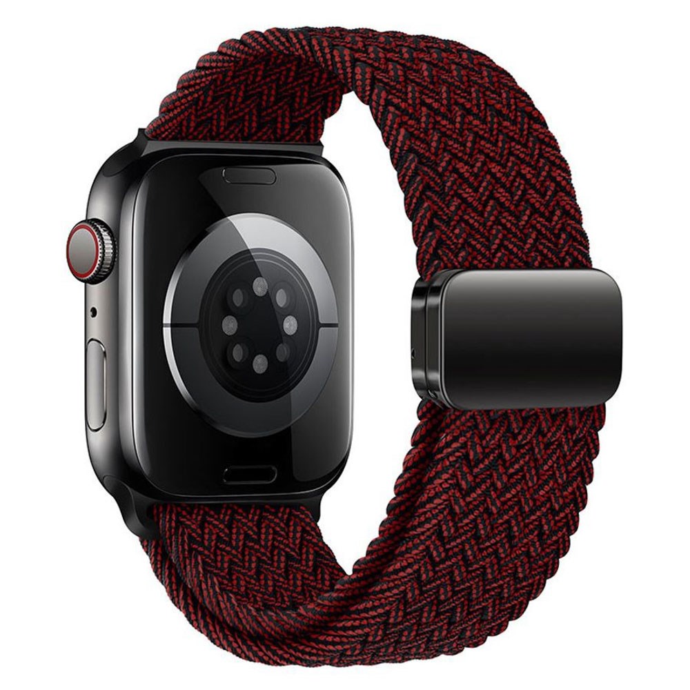 Apple Watch (42/44/SE/45/46/49mm) Lippa Nylon Strap with Magnetic Lock - Red