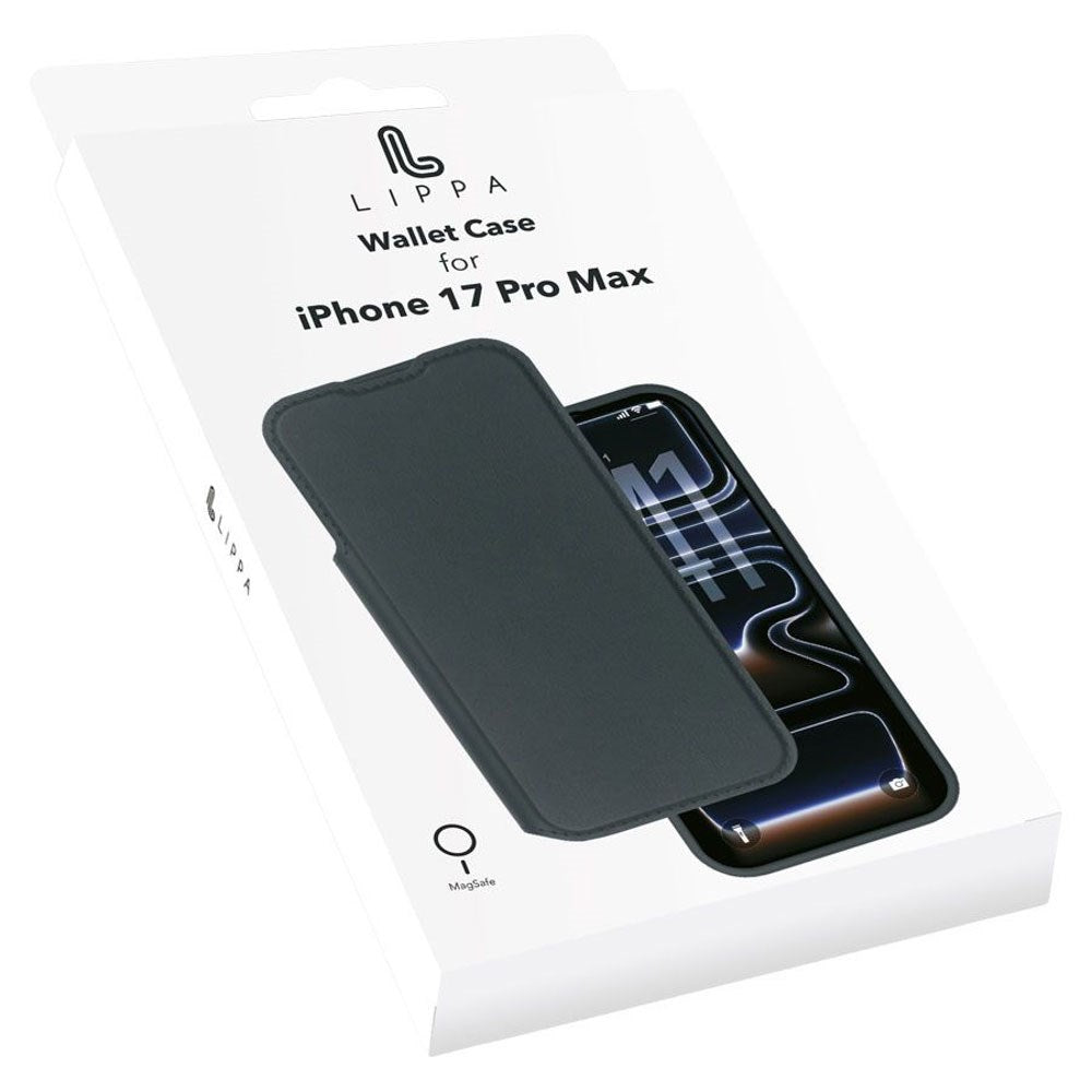 iPhone 17 Pro Max Lippa 2-in-1 Wallet Flip Case - Black