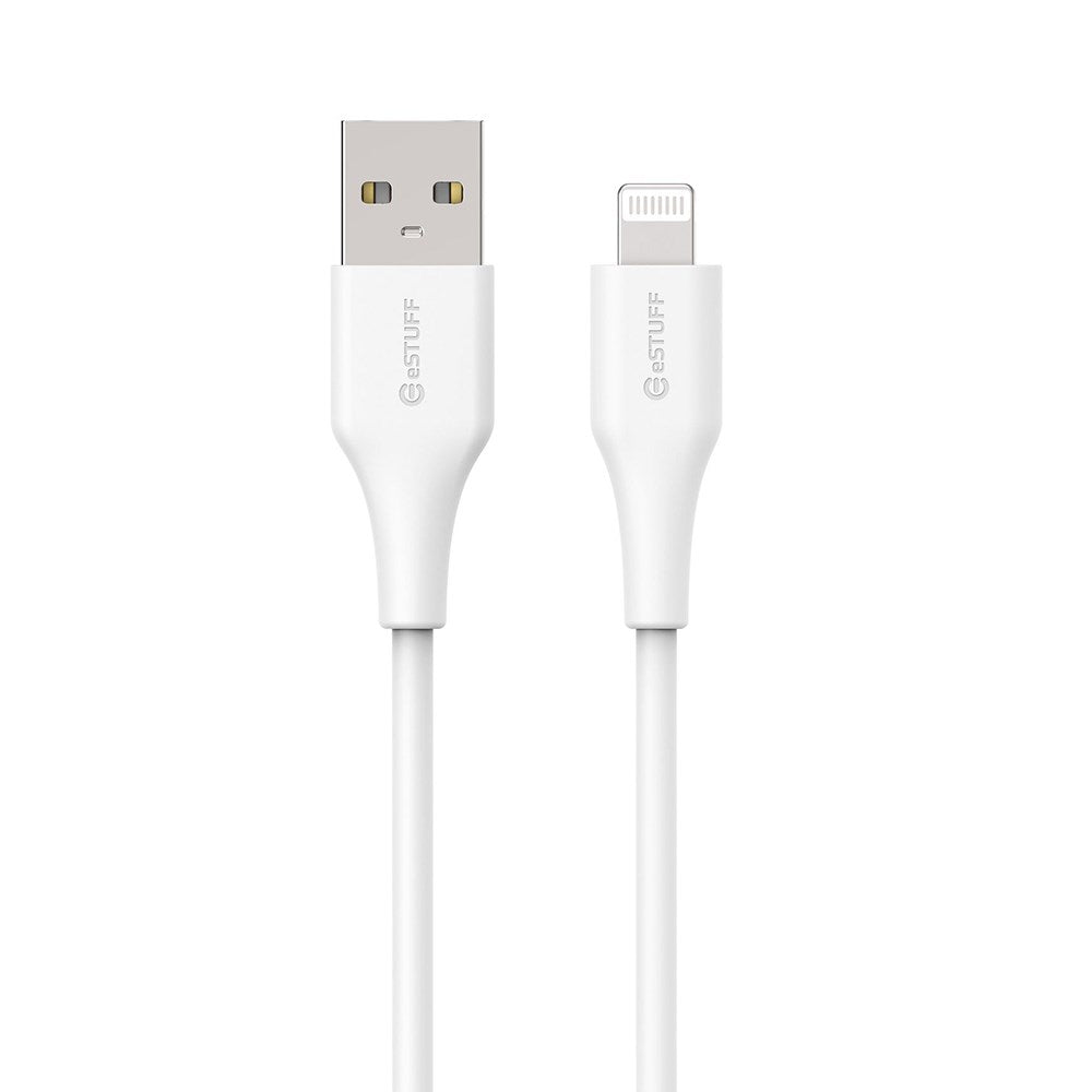 eSTUFF INFINITE MFI 2 m USB-A to Lightning Cable - 12W - 100% Recycled Plastic - White