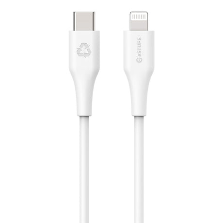 eSTUFF INFINITE MFI 2 m USB-C to Lightning Cable - 12W - 100% Recycled Plastic - White