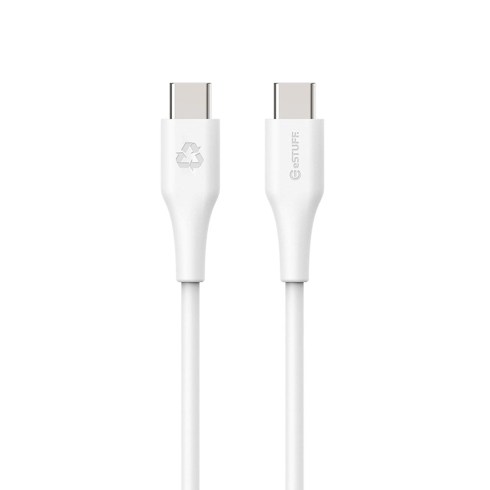 eSTUFF INFINITE 1 m USB-C to USB-C Cable 60W - 100% Recycled Plastic - White