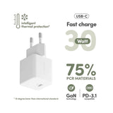 empower by PanzerGlass Turbo 30W Wall Charger with 1x USB-C – Silver White