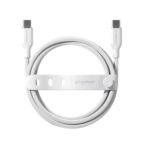 empower by PanzerGlass Racing 60W USB-C to USB-C Cable – 1.2m – Silver White