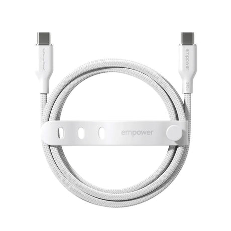 empower by PanzerGlass Racing 240W USB-C to USB-C Cable – 2m – Silver White