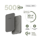 empower by PanzerGlass empower Bank - 5000 mAh - Qi2 / MagSafe Compatible - Titanium