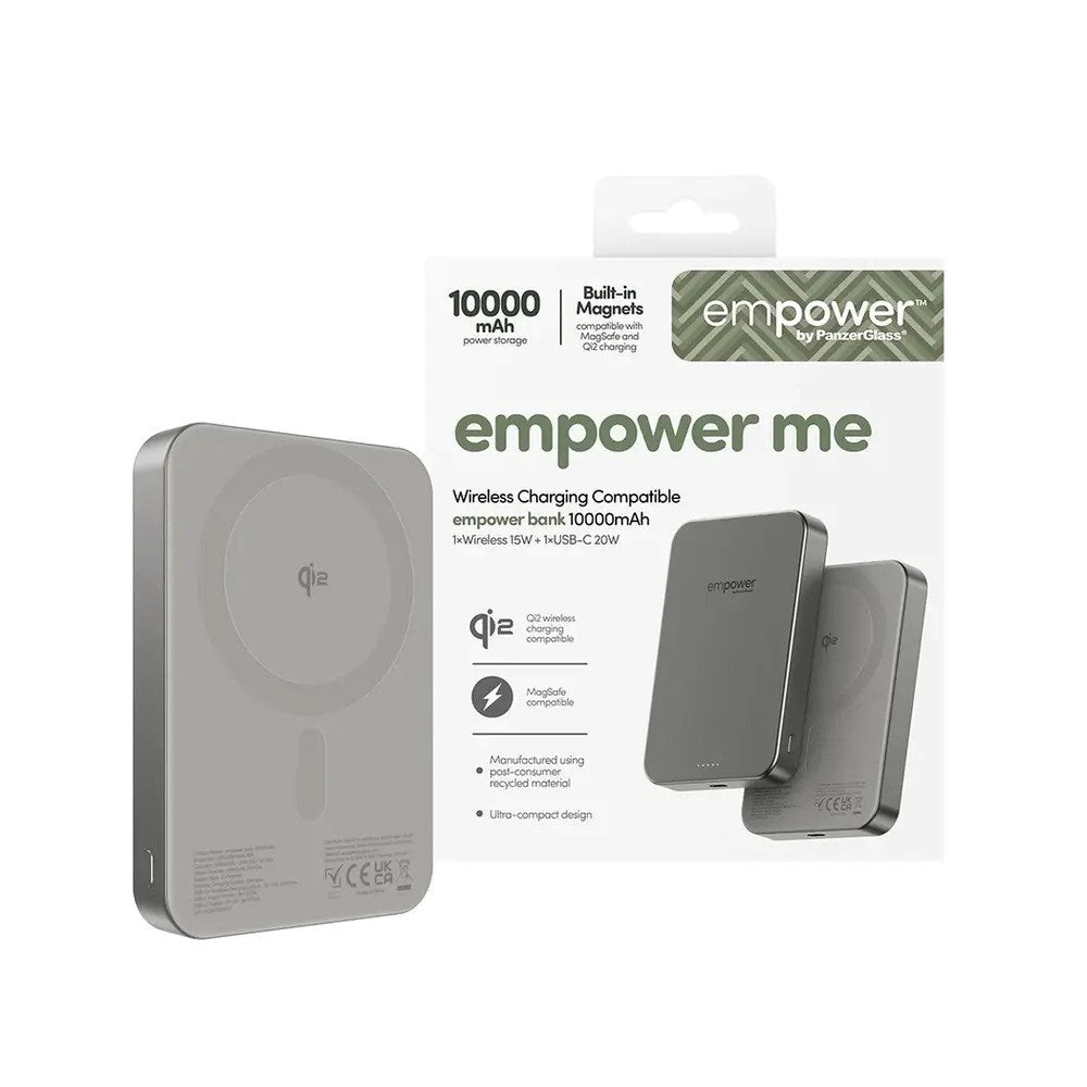 empower by PanzerGlass empower Bank - 10.000 mAh - Qi2 / MagSafe Compatible - Titanium