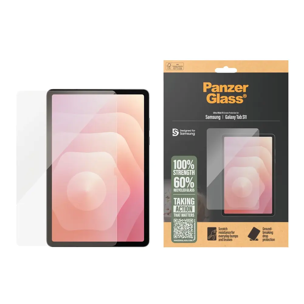 Samsung Galaxy Tab S11 PanzerGlass Ultra-Wide Fit Screen Protector - Transparent