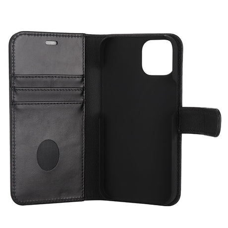 RadiCover Exclusive 2-in-1 iPhone 14 / 13 - Genuine Leather Case - 86% Radiation Protection - Black