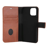 RadiCover Exclusive 2-in-1 iPhone 14 / 13 - Genuine Leather Case - 86% Radiation Protection - Brown