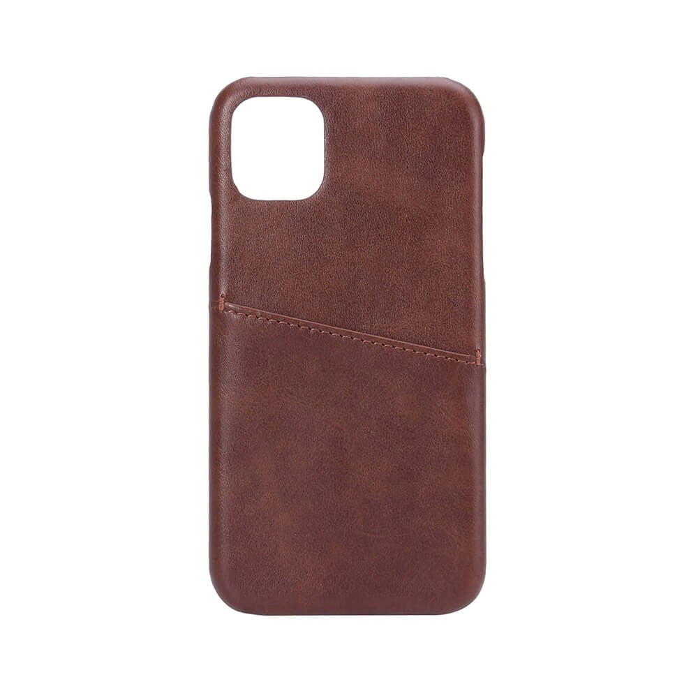 iPhone 11 Onsala Faux Leather Case with Card Pocket - Brown