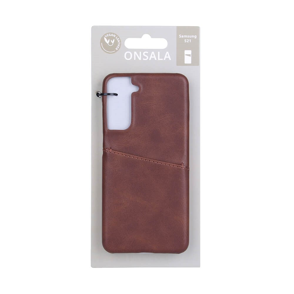 Samsung Galaxy S21 GEAR Onsala Collection Leather Case w. Card pocket - Brown