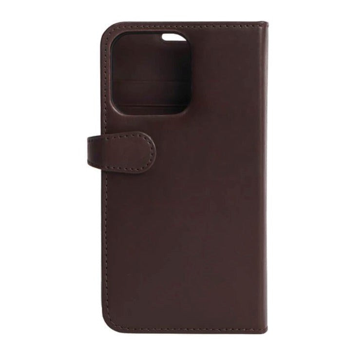 iPhone 13 Pro Buffalo 2-in-1 Wallet Genuine Leather Magnet Wallet Case - Brown