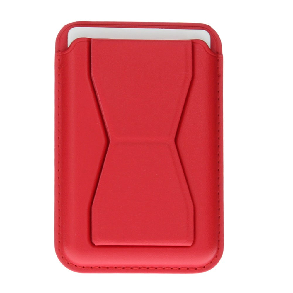 Leather Card Holder w. Standing Function - Red