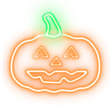 Neolia LED Neon Sign Halloween - Orange and Green Light with Pumpkin