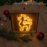 Forever Light Neon Christmas Decoration with Wooden Frame LED - Warm White Light with Reindeer