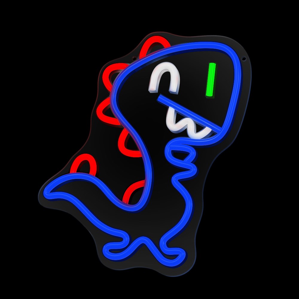 Forever Light Neon Sign LED Jurassic Edition - Multicolored Light with Baby Dino