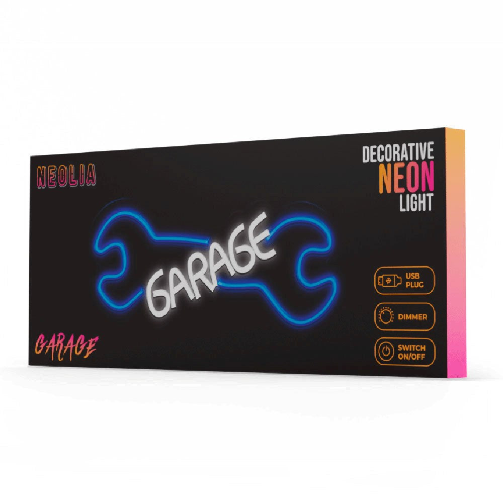 Neolia Neon Sign LED - Multicolored Light with Garage Spanner