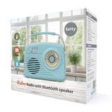 Setty Retro Bluetooth Speaker with Radio - Blue