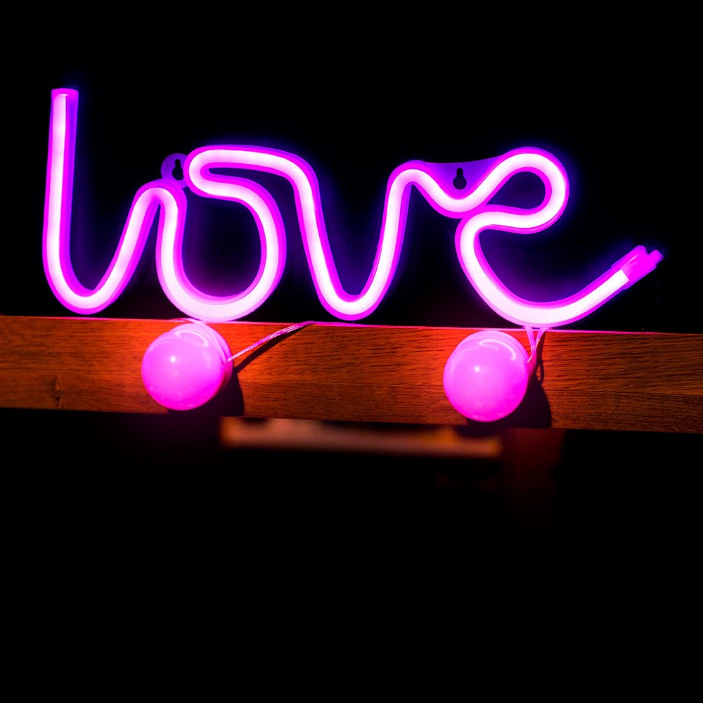 Forever Light Neon Sign LED - Pink Light with Love Motif