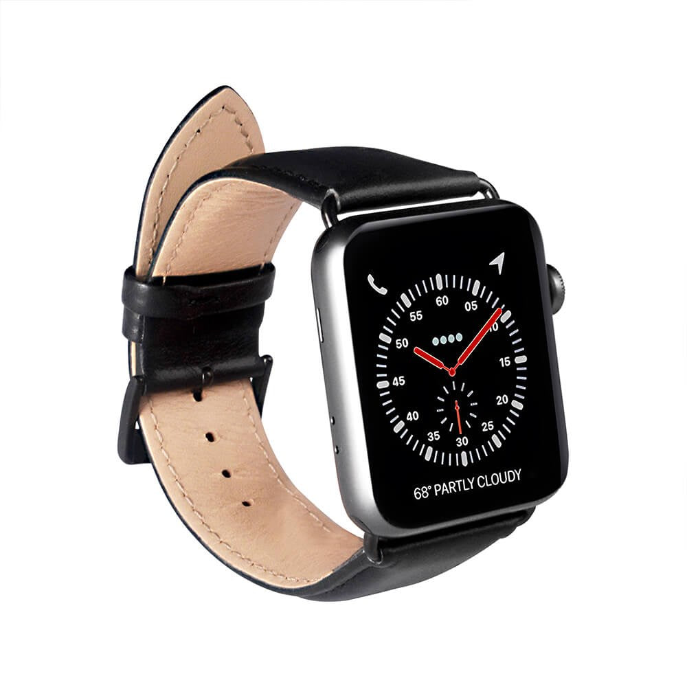 Apple Watch (38/40/SE/41/42mm) GEAR Buffalo Band in Genuine Leather - Black