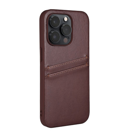 Phone 14 Pro GEAR Buffalo Vegan Leather Back Case w. Card Pockets - Brown