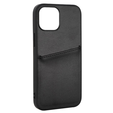 iPhone 13 Mini Buffalo Genuine Leather Case with Card Pocket - Black