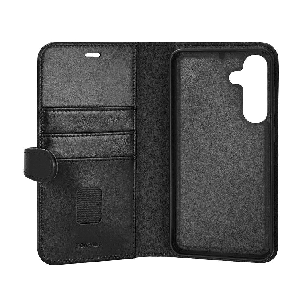 Samsung Galaxy S25+ (Plus) GEAR Buffalo 2-in-1 Wallet Real Leather Magnet Flip Case with Wallet - Black