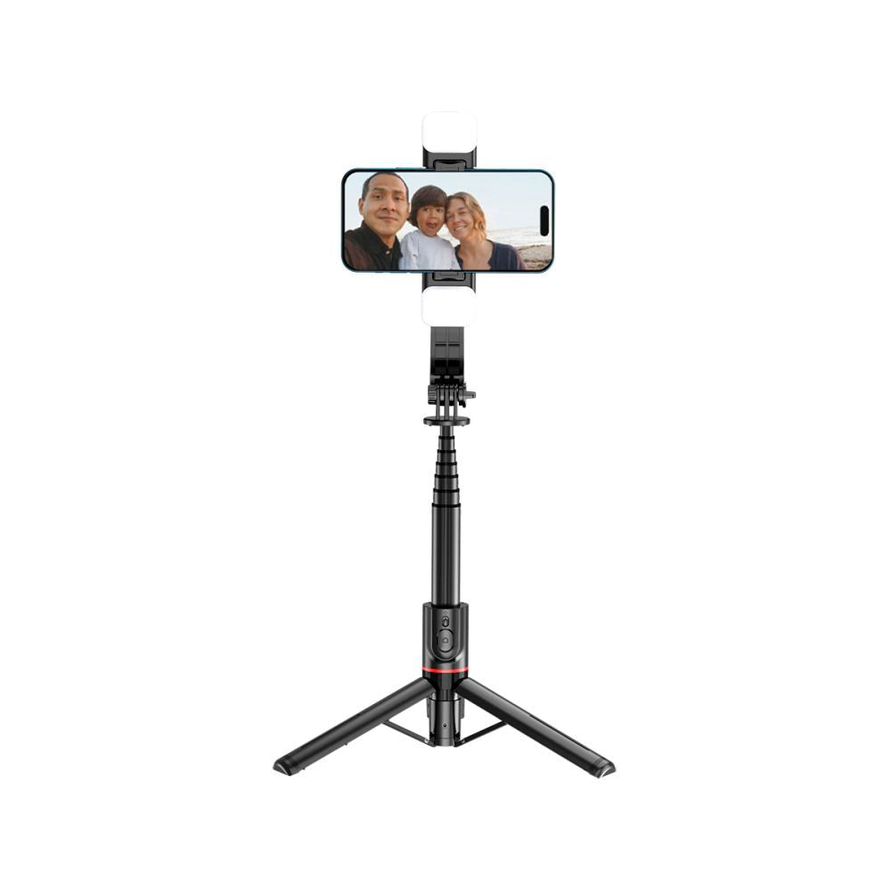 L05S Tech-Protect Selfie Stick w. Tripod & Led Light - Bluetooth - Black