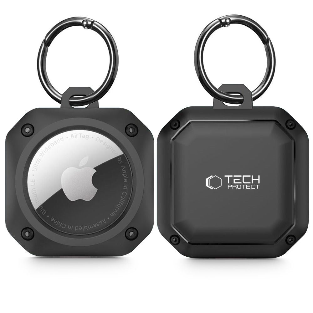 Tech-Protect AirTag Rough Pro Case with Keychain - Black