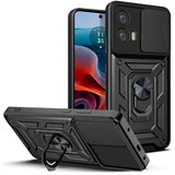 Motorola Moto G34 Tech-Protect Camshield Case with Magnetic Ring & Stand Function - Black