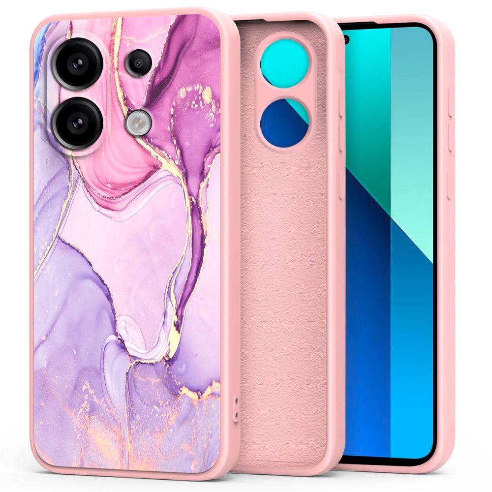 Xiaomi Redmi Note 13 (4G) Tech-Protect Marble Case - Pink / Purple