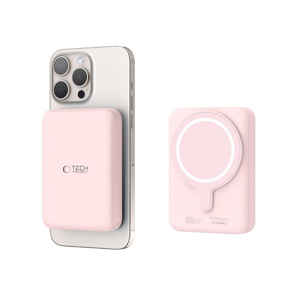 Tech-Protect Wireless Powerbank 10000 mAh - MagSafe Compatible - Pink