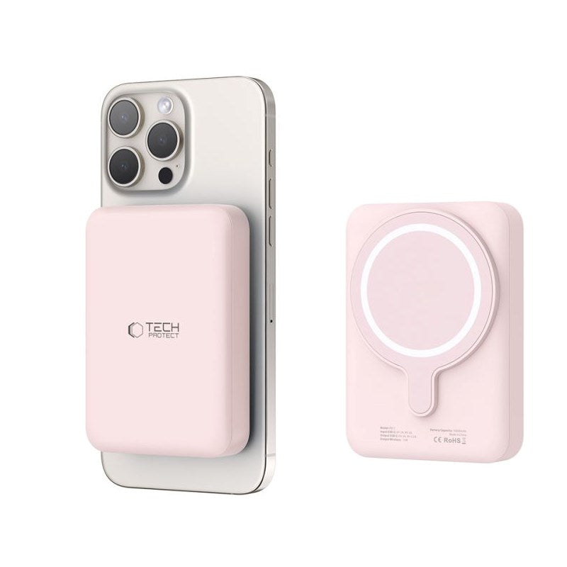 Tech-Protect LifeMag Wireless Powerbank 10000 mAh - MagSafe Compatible - Pink
