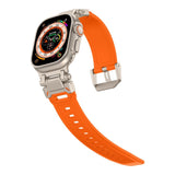 Tech-Protect Apple Watch (42/44/SE/45/46/49mm) Delta Pro Silicone Strap - Orange / Titanium