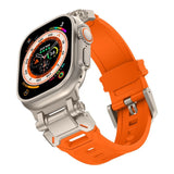 Tech-Protect Apple Watch (42/44/SE/45/46/49mm) Delta Pro Silicone Strap - Orange / Titanium