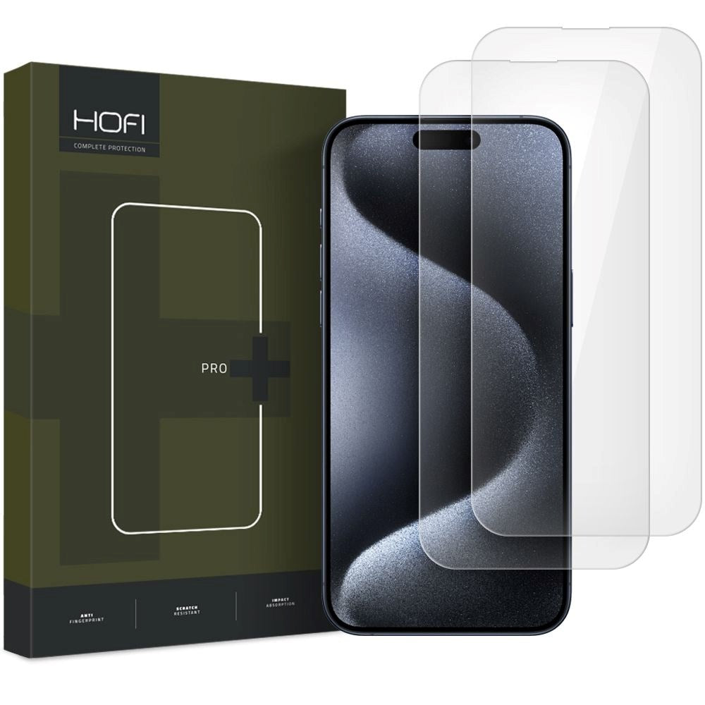 iPhone 16 Plus Hofi Glass Pro+ Screen Protector - 2 Stk. - Case Friendly - Transparent