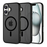 iPhone 16 Tech-Protect MagEdge Hybrid Case with Camera Protection - MagSafe Compatible - Transparent /Matte Black