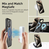 iPhone 16 Pro Tech-Protect MagEdge Hybrid Case with Camera Protection - MagSafe Compatible - Transparent / Matte Black