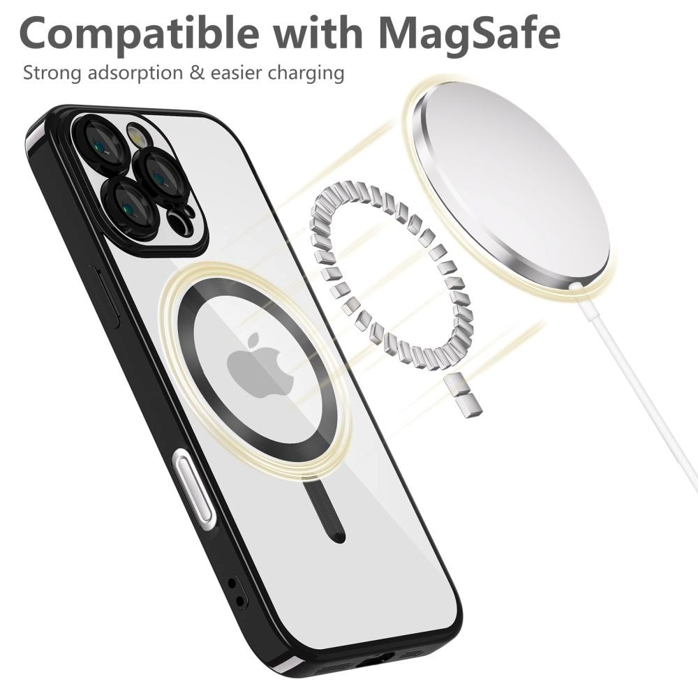 iPhone 16 Pro Tech-Protect Magflex Case - MagSafe Compatible - Transparent / Black