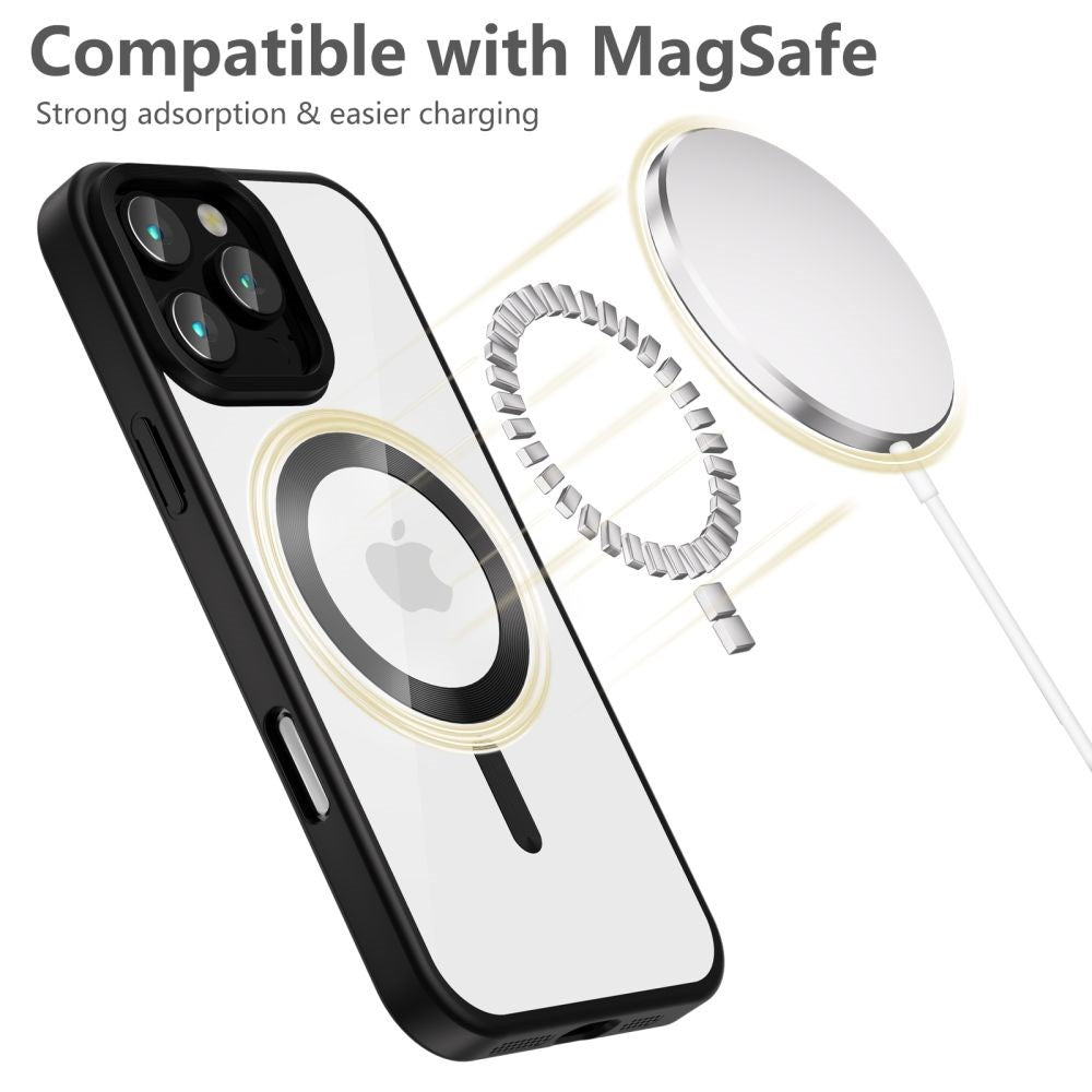 iPhone 16 Pro Max Tech-Protect Magflex Case - MagSafe Compatible - Transparent / Satin Black