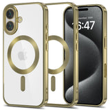 iPhone 16 Tech-Protect Magflex Case - MagSafe Compatible - Transparent / Satin Gold