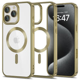 iPhone 16 Pro Tech-Protect Magflex Case - MagSafe Compatible - Transparent / Satin Gold