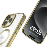 iPhone 16 Pro Tech-Protect Magflex Case - MagSafe Compatible - Transparent / Satin Gold