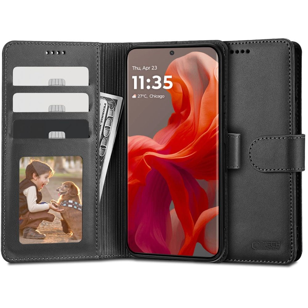 Motorola Moto G85 (5G) Tech-Protect Wallet Case - Black