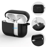 Tech-Protect Apple AirPods Pro (1st & 2nd Gen) Silicone Case with Carabiner Hook - Black