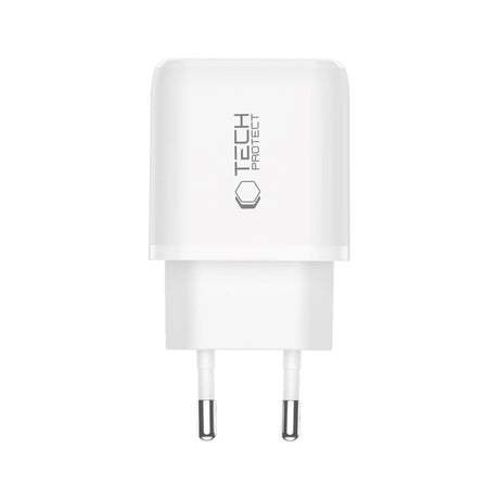 Tech-Protect NCA30 Wall Charger with 30W - 1 x USB-A & 1 x USB-C - White