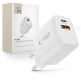 Tech-Protect NCA20 Wall Charger with 20W - 1 x USB-A & 1 x USB-C - White
