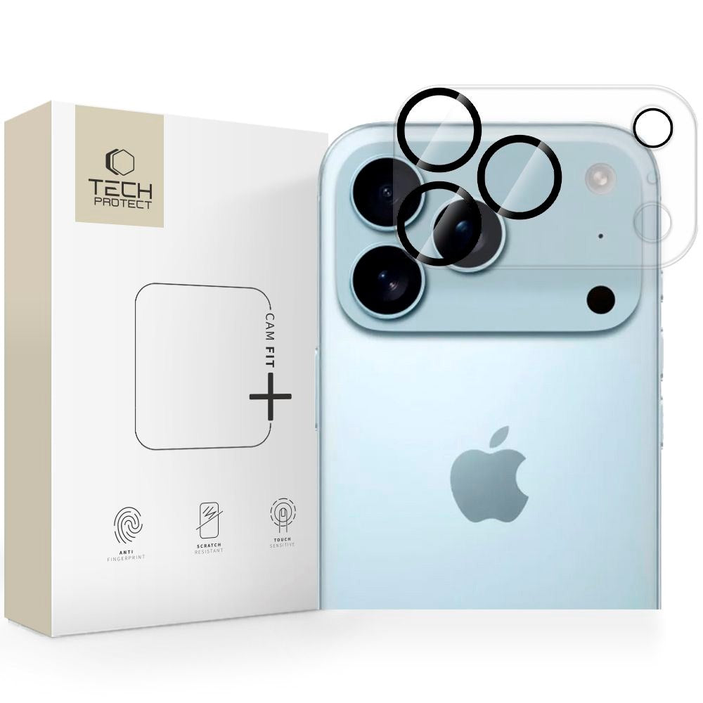 iPhone 17 Pro Max Tech-Protect Cam Fit+ Camera Lens Protector Glass - Transparent